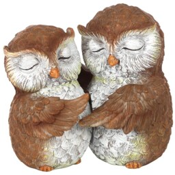 Birds of a Feather Owl Couple Ornament - Brown - thumbnail 2