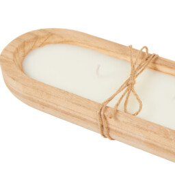 Nectarine Blossom Wooden Candle - Natural and White - thumbnail 2