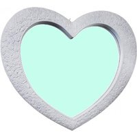 Heart Shape Alluring Antique Style Wall Mirror White - White