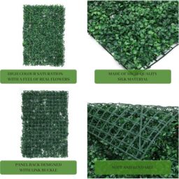 Artificial Flowers Wall Panels - Green Grass - thumbnail 2