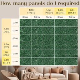 Artificial Flowers Wall Panels - Green Grass - thumbnail 3