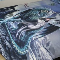 Protector Of Magic Duvet Cover Set Unicorns Dragons - Multi / Single - image 1