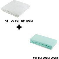 Junior Joy Baby 4.5 TOG Cot Bed Duvet and Duvet Cotton Cover Set  120x150cm - Mint
