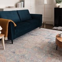 Farah Beige Blue Persian Inspired Medallion Rug - Multicoloured / 300cm - image 1