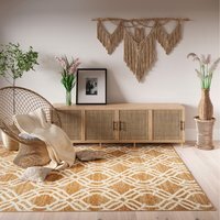 Modern Geometric Trellis Living Room Rug - Beige / 170 x 120cm - image 1