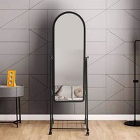 Mobile Arched Full Length Dressing Mirror with Bracket - Black / 45cm - thumbnail 1