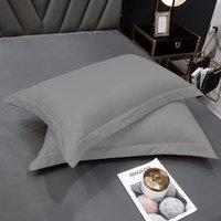 Egyptian Cotton 400 Thread Count Oxford Pillowcase Set - Grey / 4