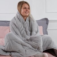 Teddy Fleece Weighted Blanket Throw - Grey / 150cm - thumbnail 1