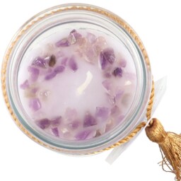 Tube Jar Candle with Amethyst Crystals - Blackberry - thumbnail 4