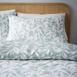 Hallie Printed Leaves Duvet Set - Sage / Single - thumbnail 3