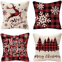 Christmas Pillow Cases - Red / Set of 4 - thumbnail 1