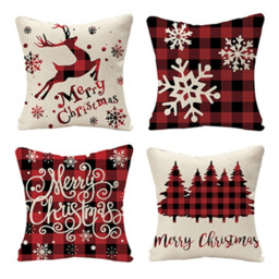Christmas Pillow Cases - Red / Set of 4 - thumbnail 2