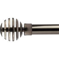 16-19mm Geneva Extendable Eyelet Metal Curtain Pole Set - Black Silk / 160cm