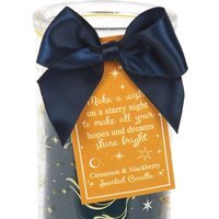 Starry Night Cinnamon Blackberry Tube Candle Burn Celestial Decor - Teal