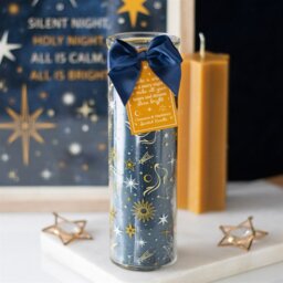 Starry Night Cinnamon Blackberry Tube Candle Burn Celestial Decor - Teal - thumbnail 2