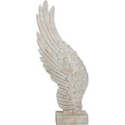 Large Washed Angel Wing Ornament - Natural - thumbnail 2