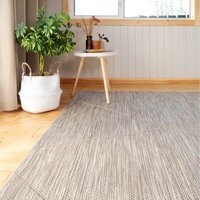 Distressed Textured Flatweave Indoor Outdoor Weatherproof Rug - Beige / 170 x 120cm