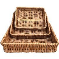 Shallow Wicker Tray - Brown / 30cm - thumbnail 1