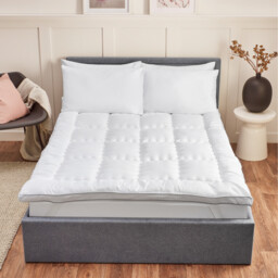 Thick Quilted Mattress Topper  - White / King - thumbnail 2
