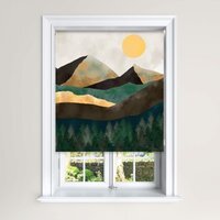 Tapestry Design Blackout Roller Blinds Easy Fit Child Safety Included - Tapestry Painted View Green