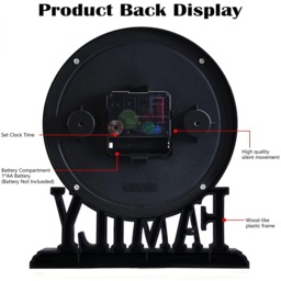 Table Clock Vintage Family Non Ticking Desk Clock Retro Mantel Clocks Black - Black - thumbnail 2