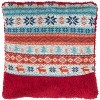 Heritage Fairisle Red Cushion - Red