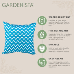 Outdoor Scatter Cushion Garden Furniture Printed Decorative Pillow - Chevron Teal / 60cm / Chevron Teal - thumbnail 2