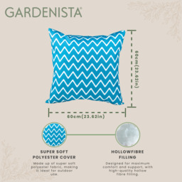 Outdoor Scatter Cushion Garden Furniture Printed Decorative Pillow - Chevron Teal / 60cm / Chevron Teal - thumbnail 3
