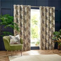 Set of 2 Galapagos Jacquard Eyelet Curtains - Natural / 229cm / 183cm - image 1