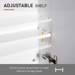 Wall Mount Mirror Cabinet - White / 70cm - thumbnail 3