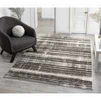 Eleanor Modern Embossed Contemporary Living Room Area Rug - Grey / 80cm - image 1