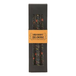 Set of 3 Black Midnight Print Taper Candles for Gothic Decor - Black - thumbnail 2