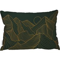 Golden Mountain Line Art Outdoor Cushion - Yellow - image 1