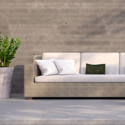 Golden Mountain Line Art Outdoor Cushion - Yellow - thumbnail 2
