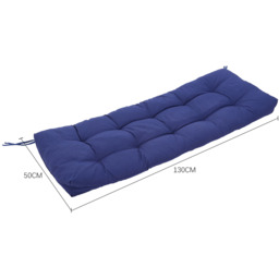 PP cotton filling Outdoor Cushion with Straps - Navy Blue - thumbnail 2