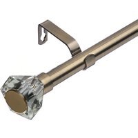 19mm Extendable Metal Curtain Pole Set Diamond - Antique Brass / 70 - 120 cm - image 1