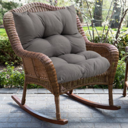 Livingandhome Outdoor Seat Cushion 80cm - Dark Grey - thumbnail 2