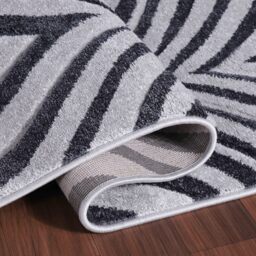 Valencia Modern Ogee Design Carved Area Rugs - Dark Grey / 160x230 cm Rectangle - thumbnail 5