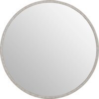 Saska Medium Antique Silver Round Wall Mirror - Silver