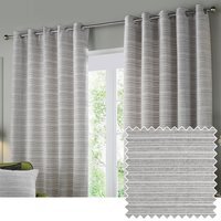 Set of 2 Jupiter Chenille Jacquard Eyelet Curtains - Silver / 117cm / 137cm - image 1