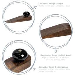 Wooden Door Stop Black - Black - thumbnail 2
