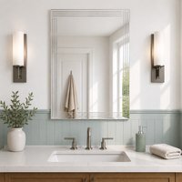 Kensington Wall Mounted Rectangular Frameless Bathroom Mirror 45cm x 60cm  - Silver - thumbnail 1