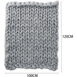 Livingandhome Chunky Knit Throw - Grey / 100*120cm - thumbnail 4