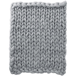 Livingandhome Chunky Knit Throw - Grey / 100*120cm - thumbnail 3