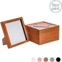 "3D Box Photo Frames - 8 x 8"" - Dark Wood - Pack of 5 - Brown" - image 1