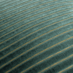 Savoy Stripe Cut Velvet Cushion - Teal / Polyester - thumbnail 5