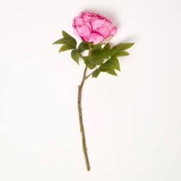 Artificial Stem of Dried Pink Peony Flowers, 48 cm - Dark Pink - thumbnail 2