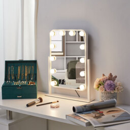 Hollywood Style Vanity Mirror - White - thumbnail 2