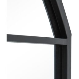 MirrorOutlet The Arcus Metal Framed Window Arched Wall or Mantle Mirror - Black - thumbnail 5
