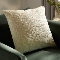 Soren Cut Velvet Abstract Cushion - Chalk / Feather